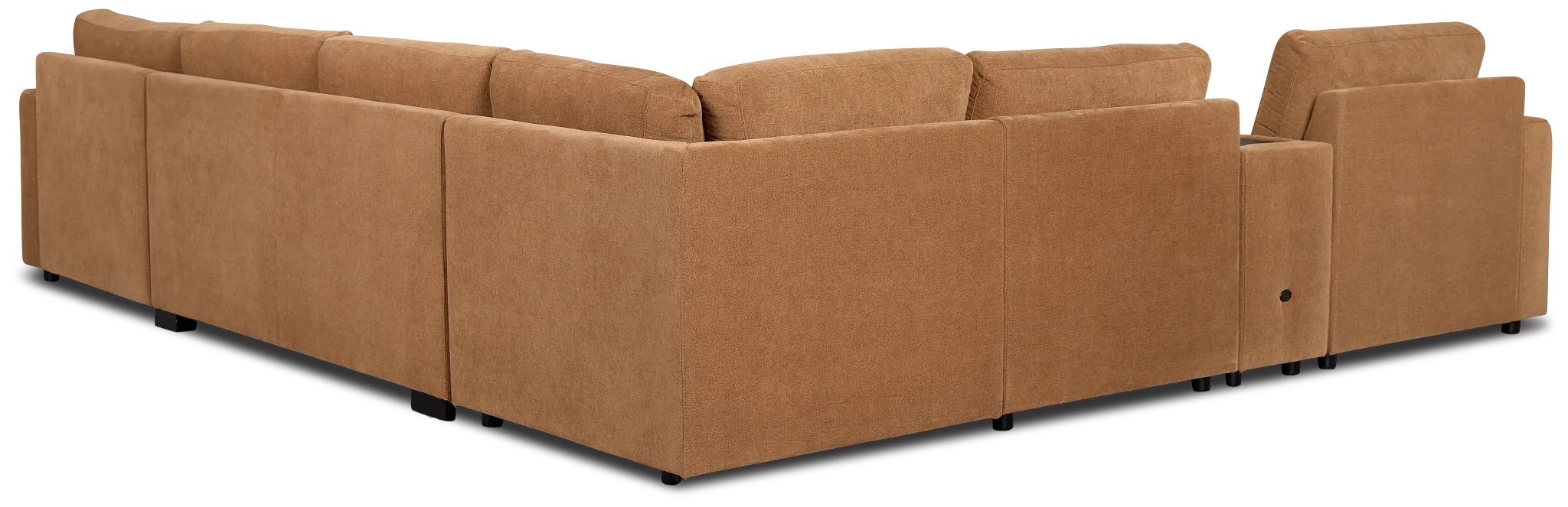 Addie Brown Fabric Medium Right Chaise Sleeper Sectional With Console