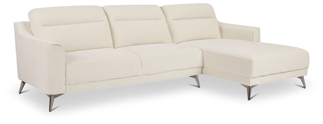 Talia Light Beige Fabric Right Chaise Sectional
