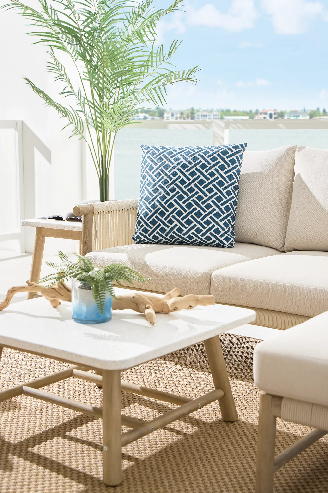 Azure Light Tone Square Coffee Table