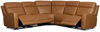 Flexsteel Belmont Medium Brown Lthr/vinyl Small Triple Power Reclining Two-arm Sectional