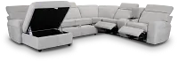 Callum Light Gray Storage Medium Left Triple Power Chaise Sleepr Sectional