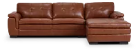 Braden Medium Brown Leather Small Right Chaise Sectional