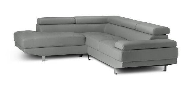 Zane Dark Gray Micro Left Chaise Sectional