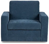 Addie Blue Fabric Swivel Chair
