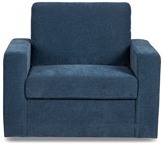 Addie Blue Fabric Swivel Chair
