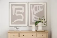 Shaya Khaki Framed Wall Art
