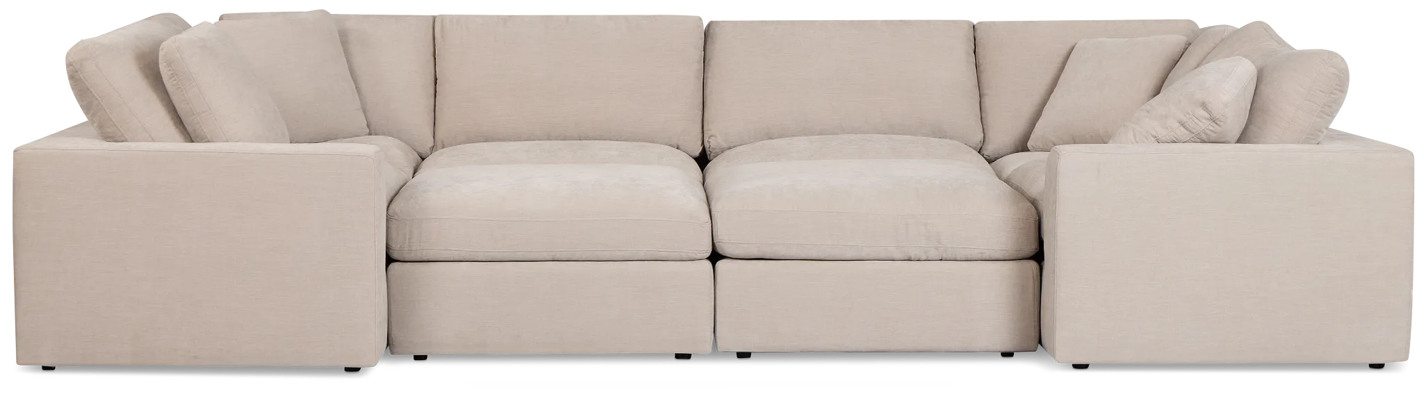 Breeze Taupe Fabric 8-piece Pit Sectional