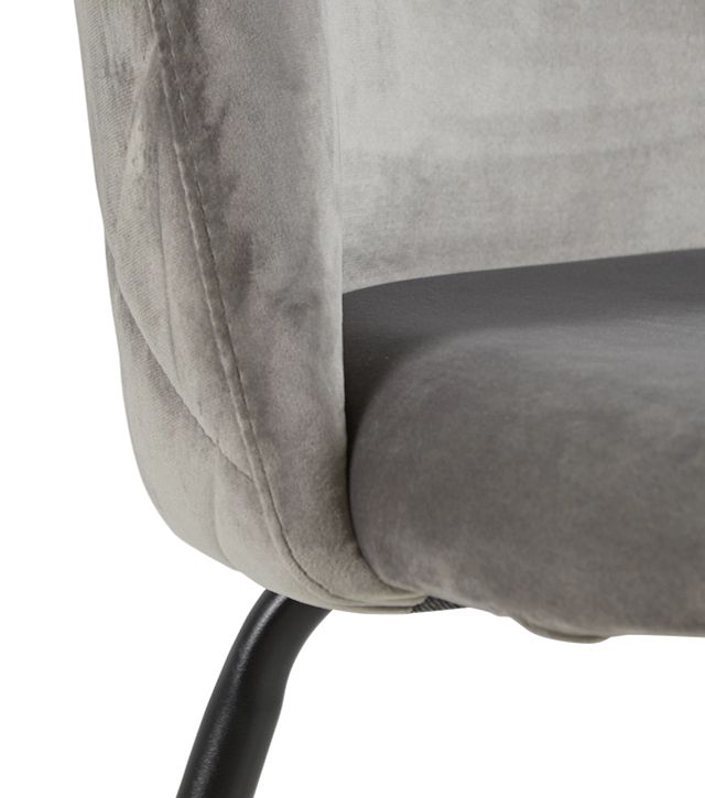 Capri Gray Upholstered 24" Barstools W/black Legs