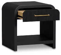 Lyndie Black Drawer Square End Table