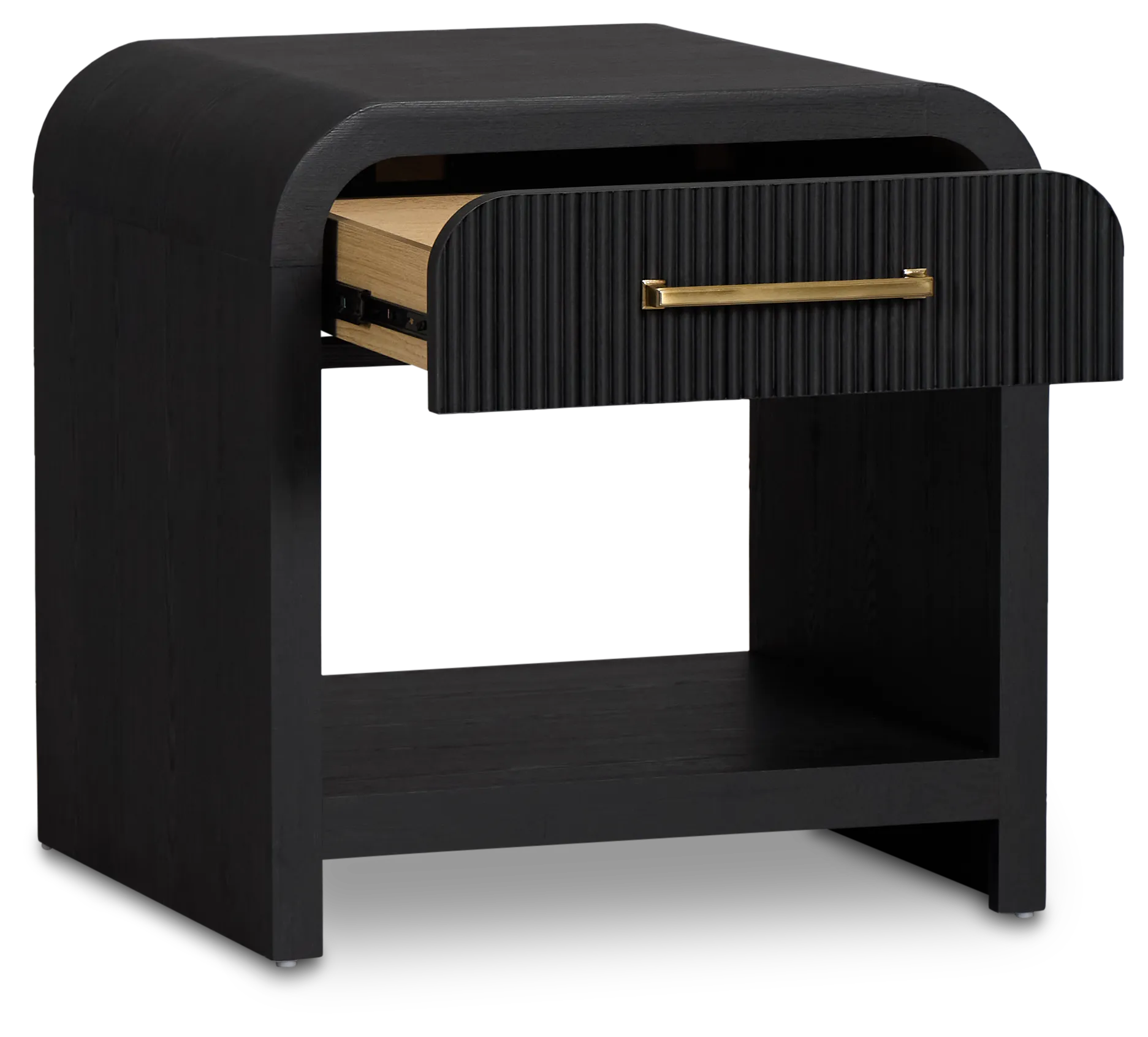 Lyndie Black Drawer Square End Table