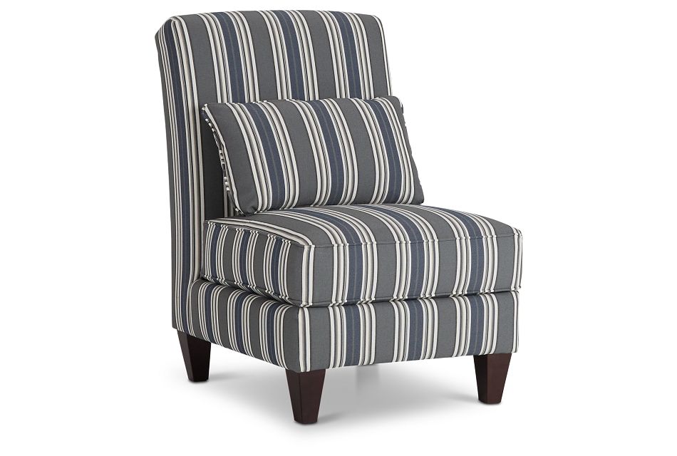 Amuse Blue Stripe Accent Chair