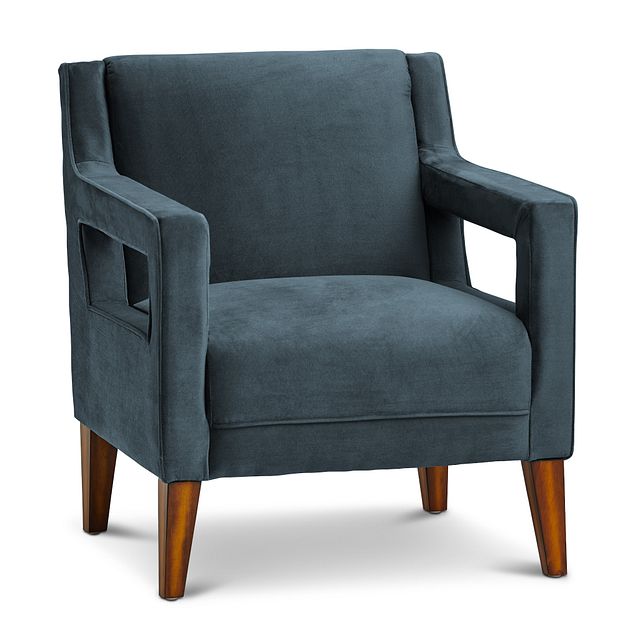 Dawson Dark Blue Velvet Accent Chair