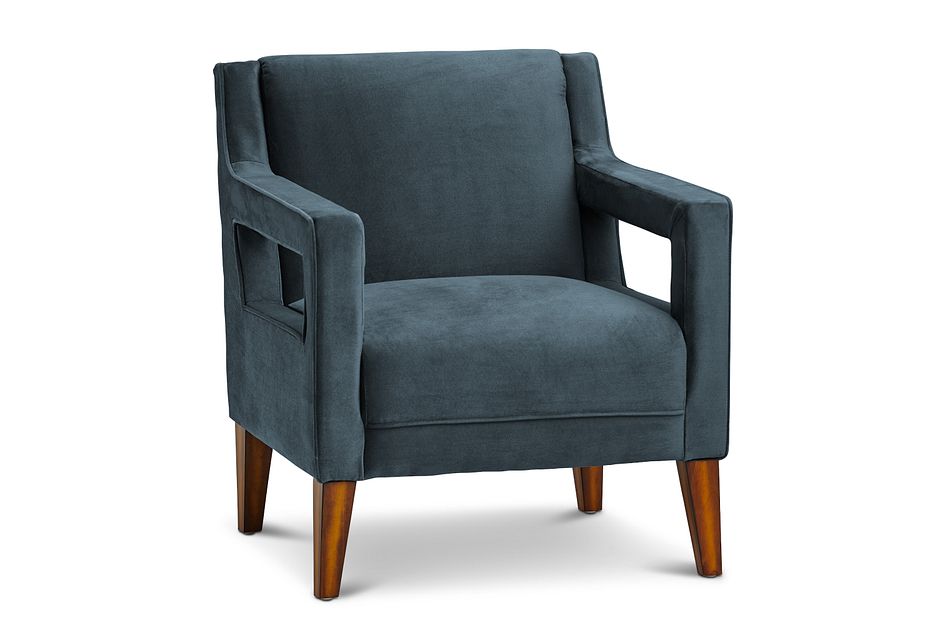 Dawson Dark Blue Velvet Accent Chair Home Accents Accent Chairs City Furniture