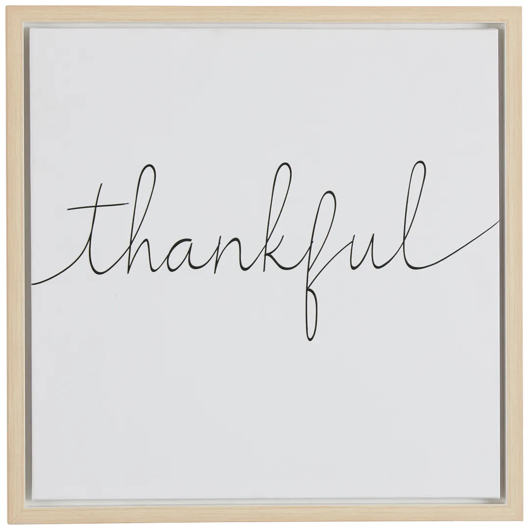 Thankful Light Tone Framed Canvas Wall Art