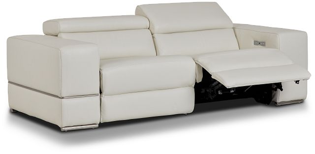 break up Paralyze come Dante White Leather Power Reclining Sofa | Living Room - Reclining Sofas |  City Furniture