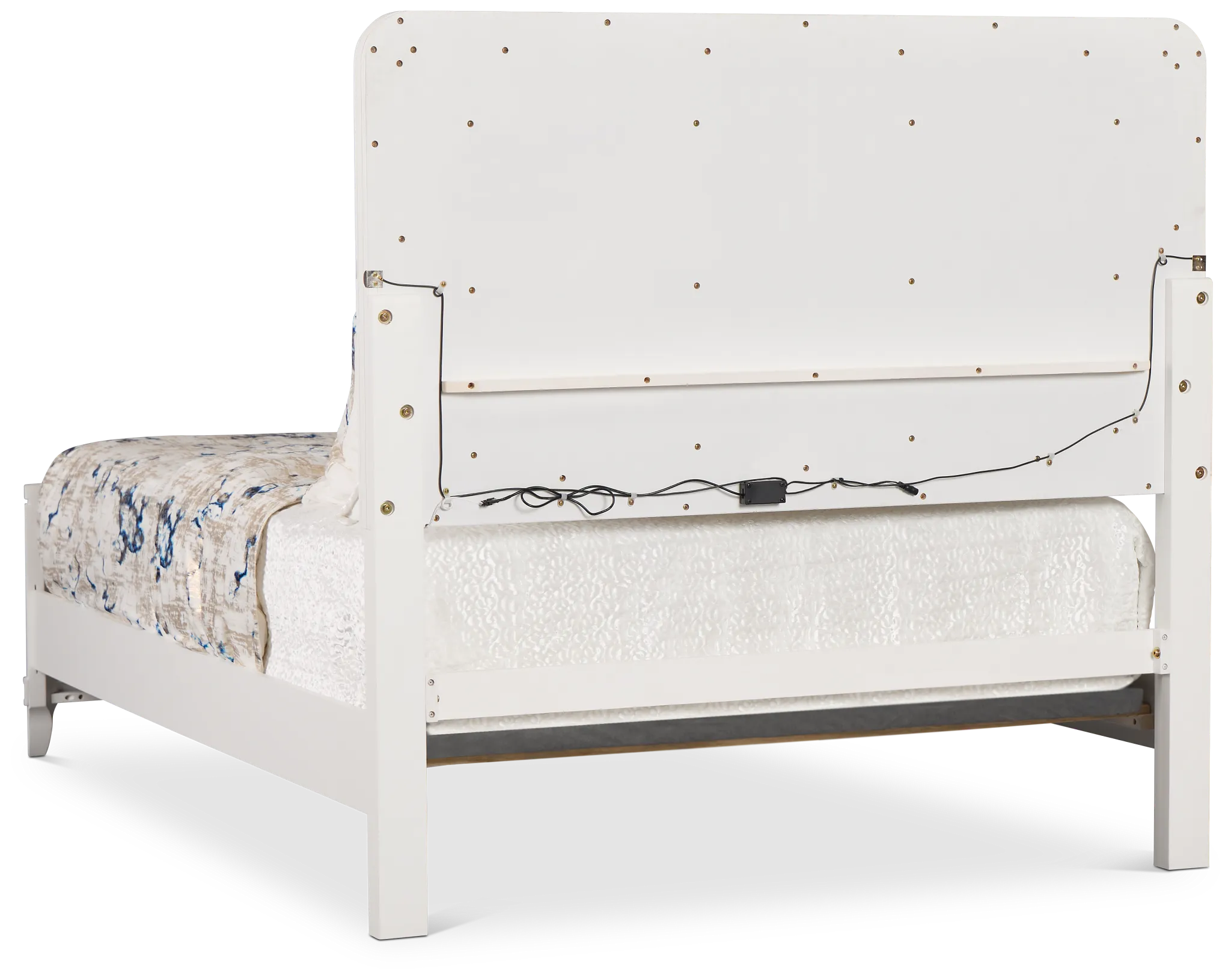 Milan White Uph Panel Bed