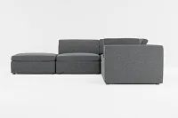 Destin Delray Dark Gray Fabric 5pc Bumper Sectional