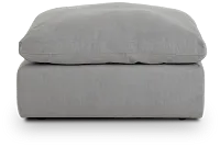 Grant Light Gray Fabric Ottoman