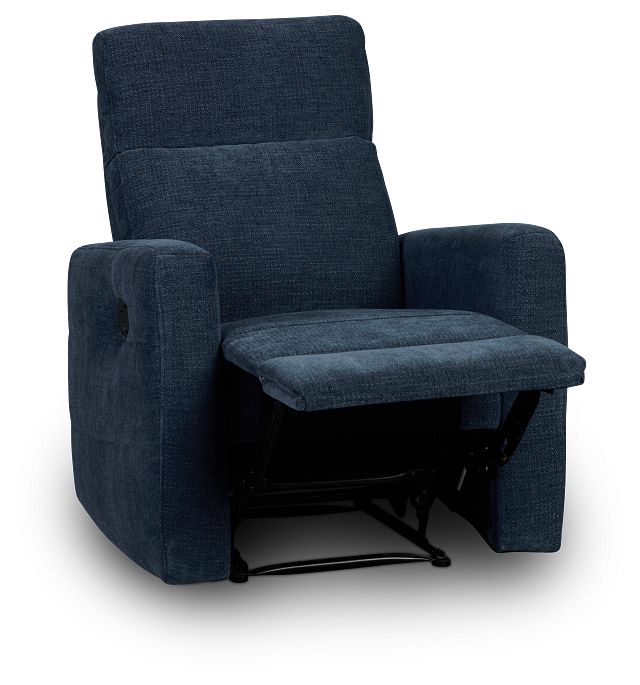 Rae Dark Blue Fabric Recliner