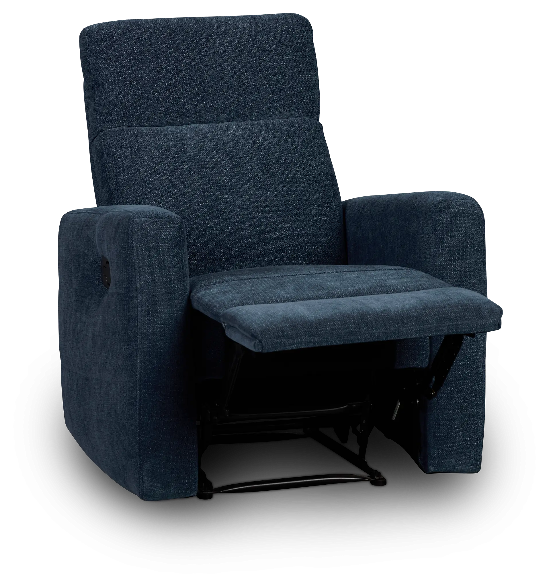 Rae Dark Blue Fabric Recliner Rae Dark Blue Fabric Recliner
