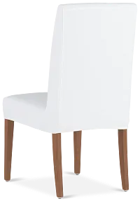 Destination White Short Slipcover Chair With Light Tone Leg