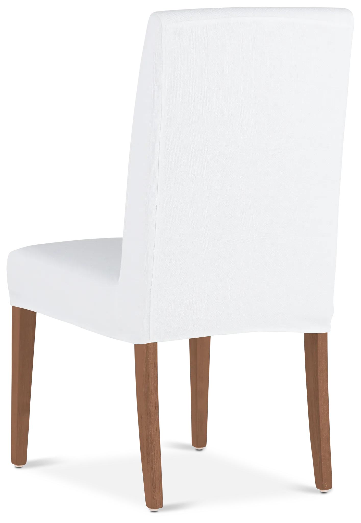 Destination White Short Slipcover Chair With Light Tone Leg