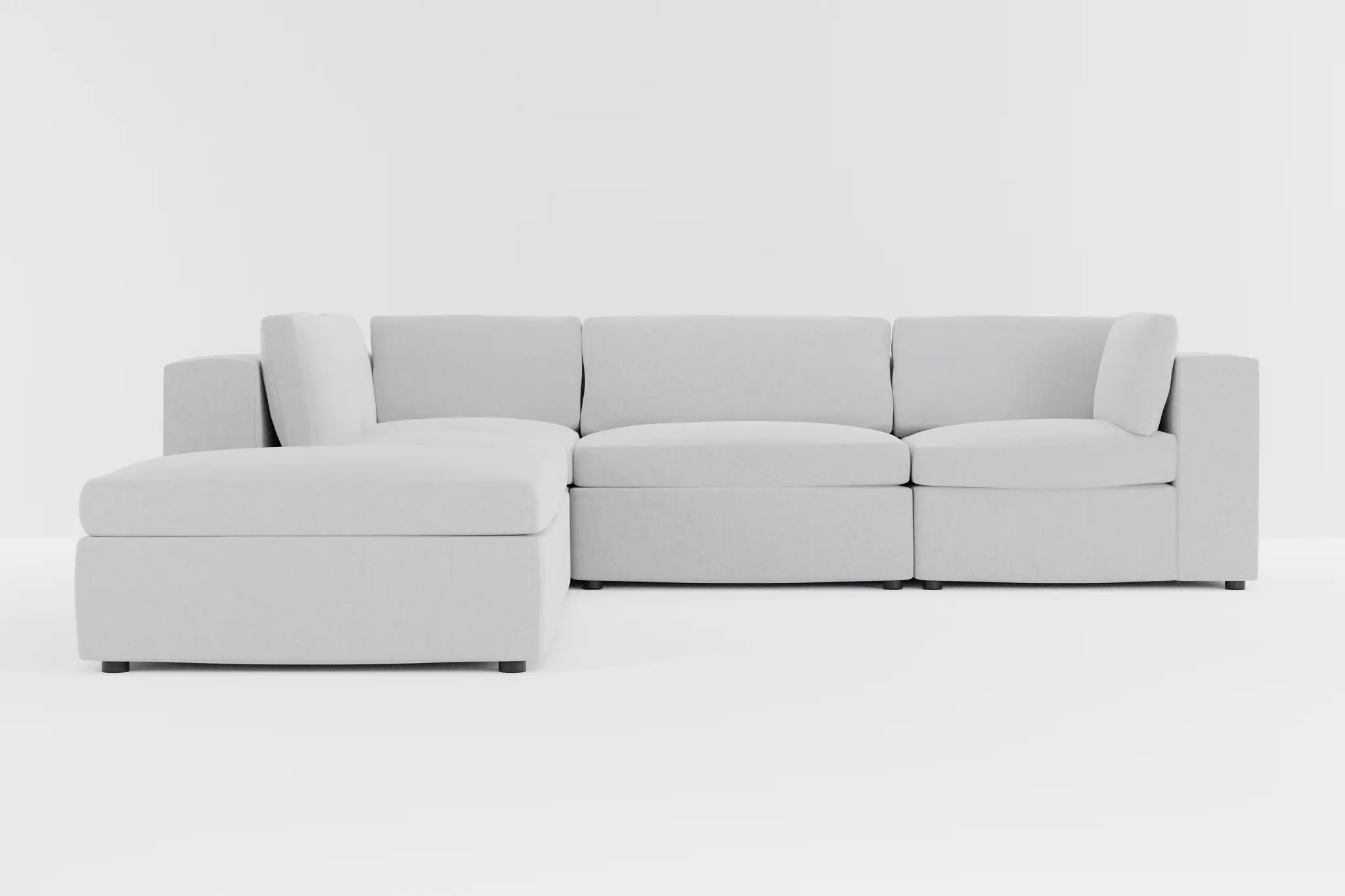 Destin Delray Light Gray Fabric 5pc Bumper Sectional Destin Delray Light Gray Fabric 5pc Bumper Sectional