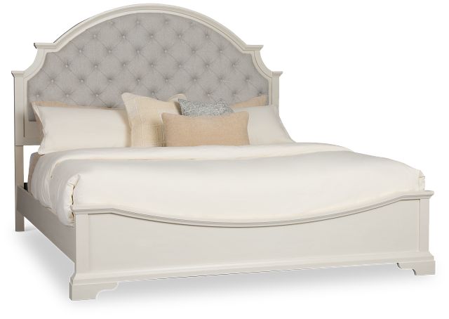 Charlotte White Uph Panel Bed