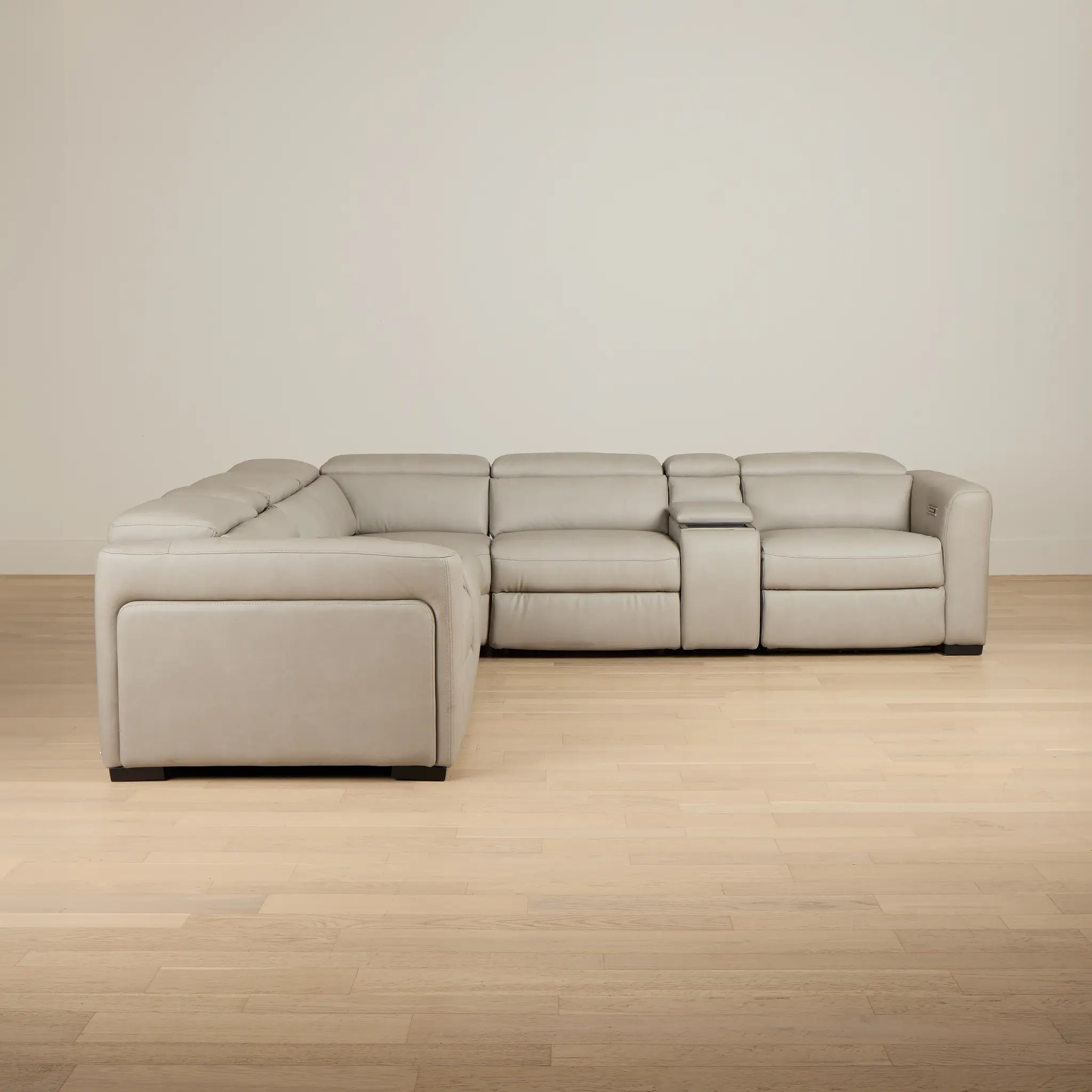 Melody Light Gray Micro Large Triple Power Reclining Two-arm Sectional Melody Light Gray Micro Large Triple Power Reclining Two-arm Sectional