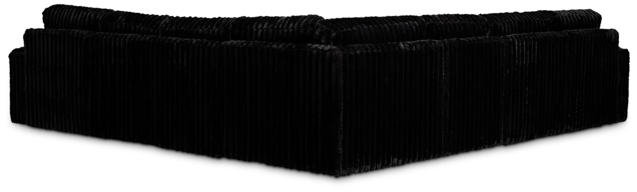 Teddy Black Fabric Large Right Chaise Sectional