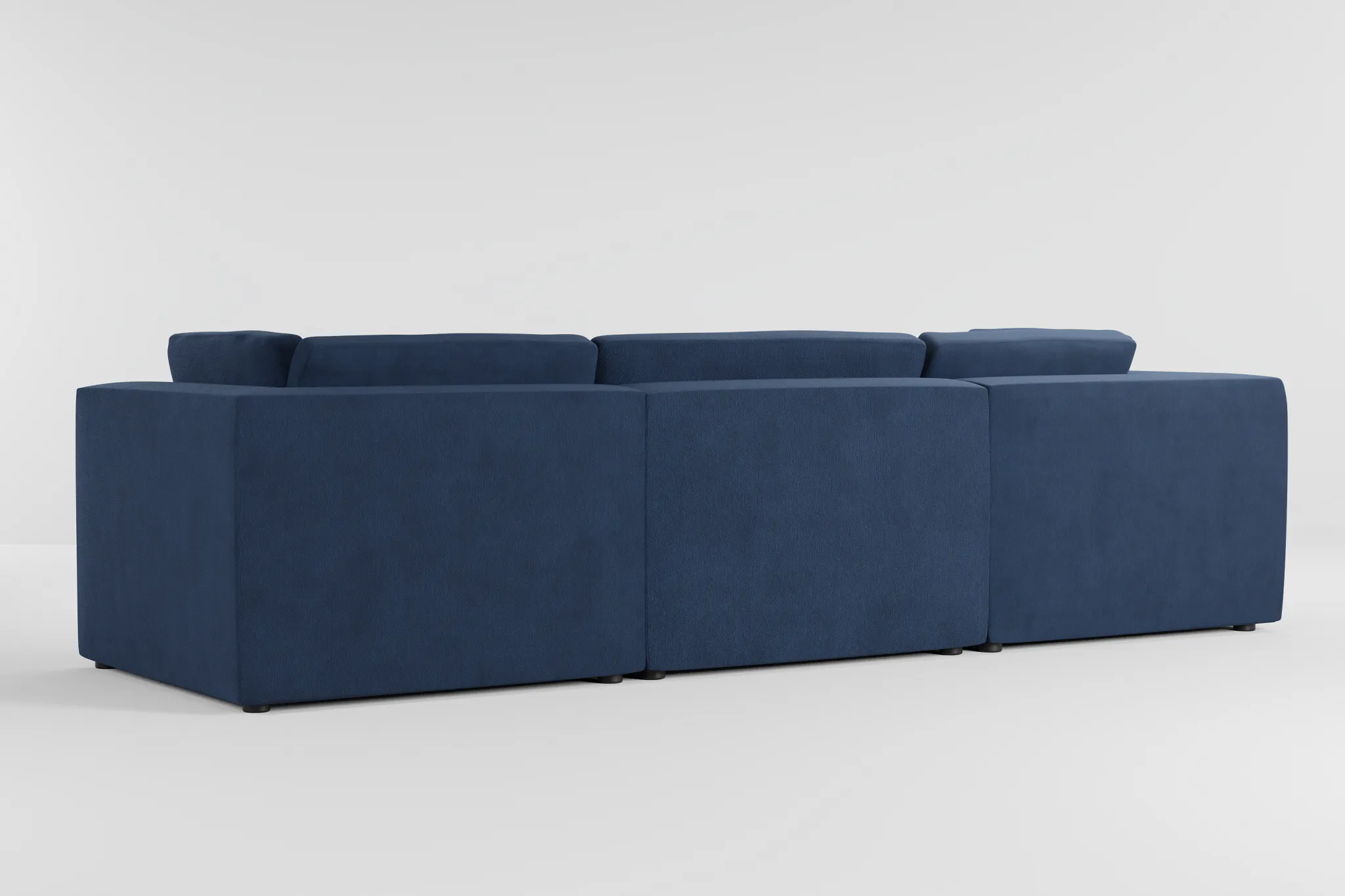 Destin Revenue Dark Blue Fabric 4-piece Bumper Sectional