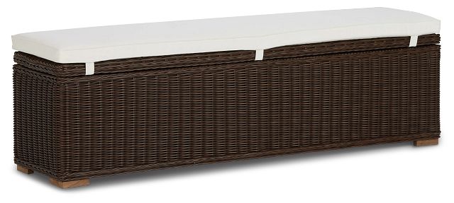 Canyon Dark Brown White Woven Dining Bench (0)