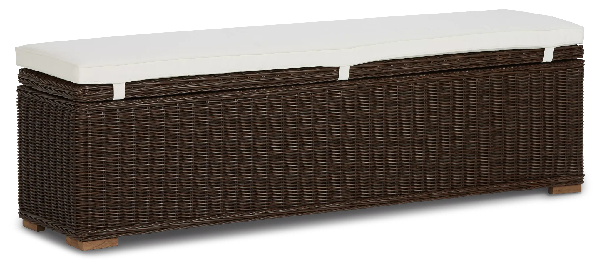 Canyon Dark Brown White Woven Dining Bench