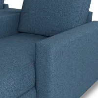 Citymod Blue Fabric Small Right Chaise Sectional With Media Console