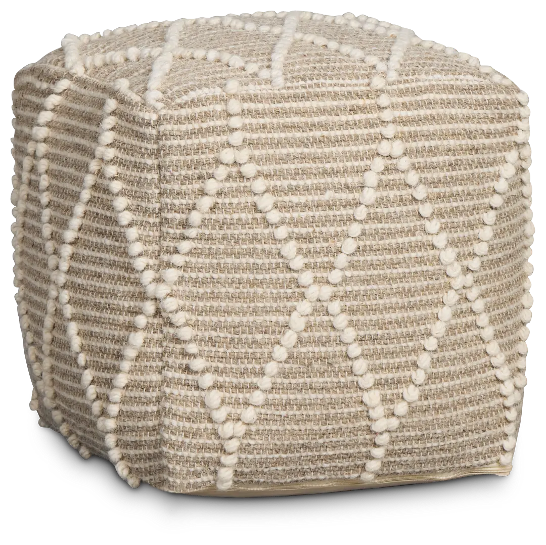 Ordsal Light Beige Accent Pouf Ordsal Light Beige Accent Pouf