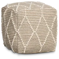 Ordsal Light Beige Accent Pouf