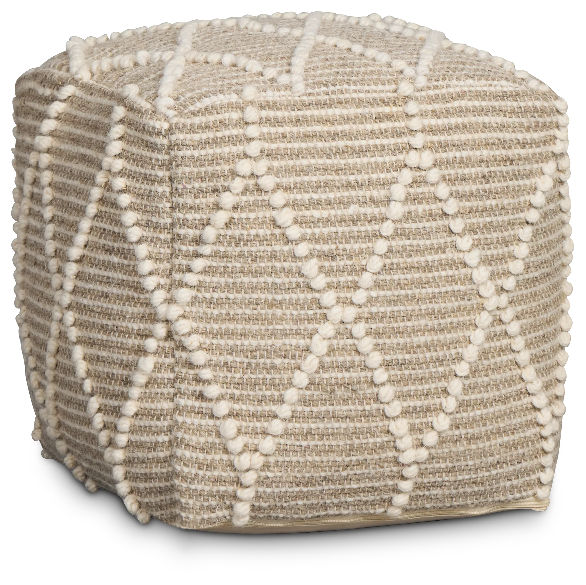 Ordsal Light Beige Accent Pouf