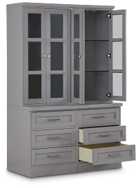 Newport Gray Drawer Bookcase