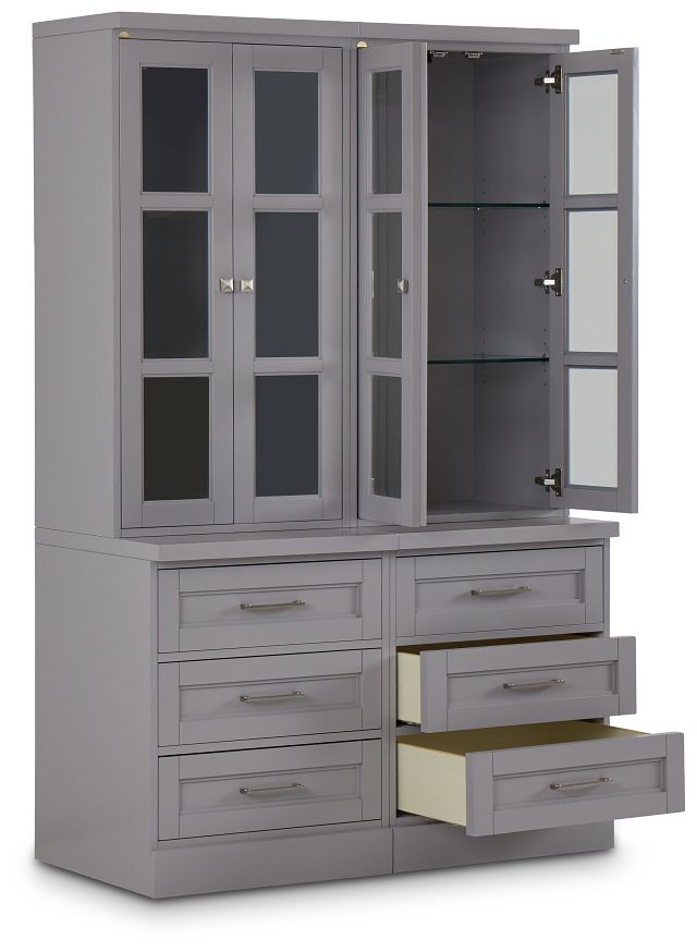 Newport Gray Drawer Bookcase