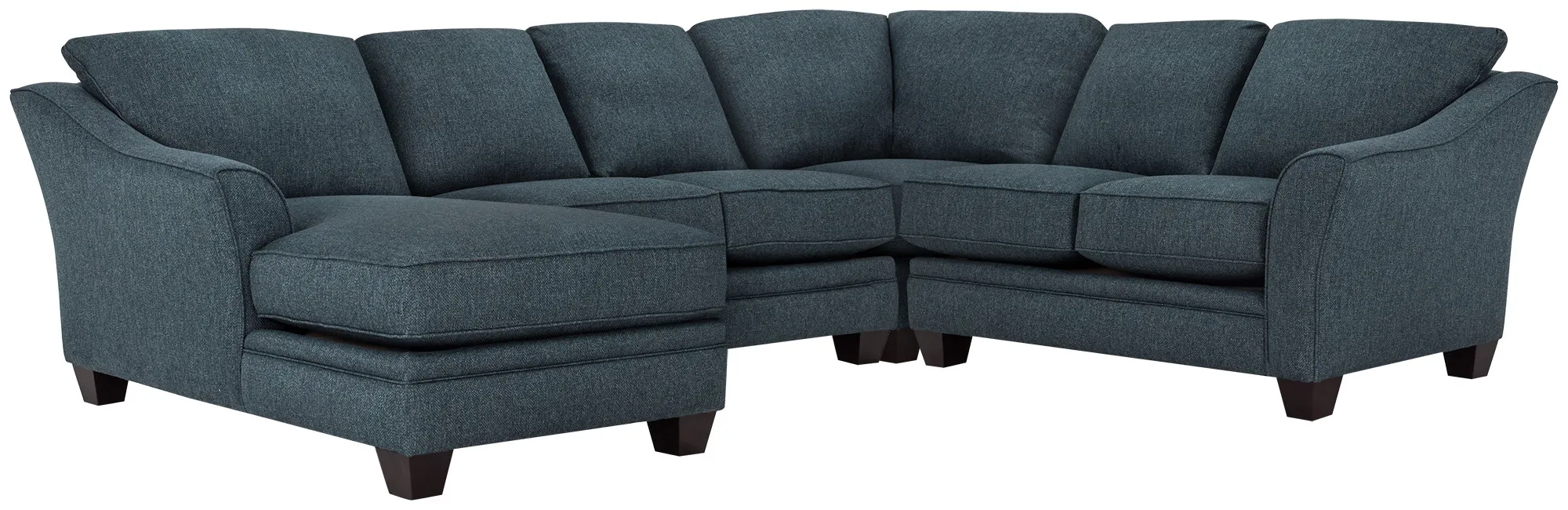 Avery Dark Blue Fabric Medium Left Chaise Sectional