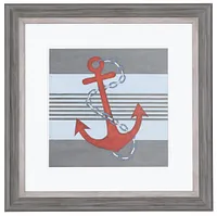 Anchor Red Framed Wall Art