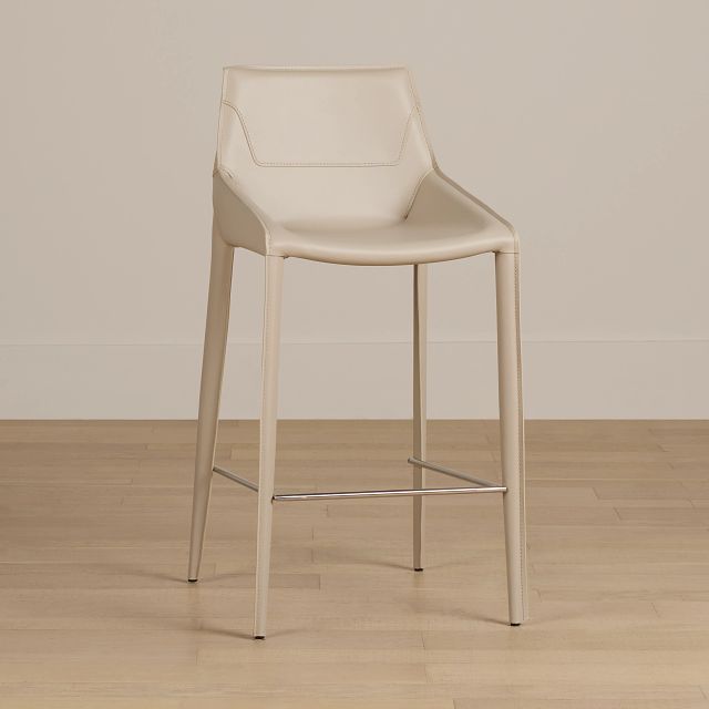 Wayne Light Beige 27" Upholstered Barstool