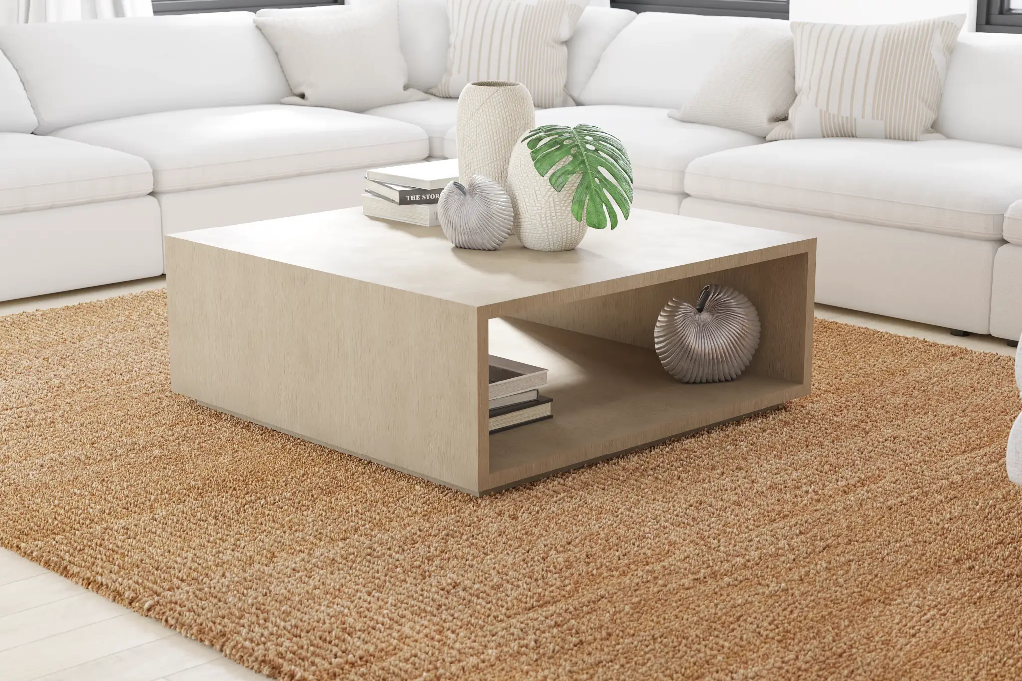 Nixon Light Tone Open Square Coffee Table Nixon Light Tone Open Square Coffee Table