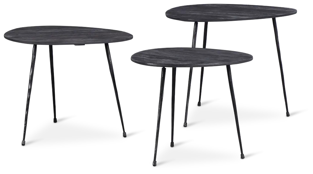 Reef Black Set Of 3 Nesting Tables Reef Black Set Of 3 Nesting Tables
