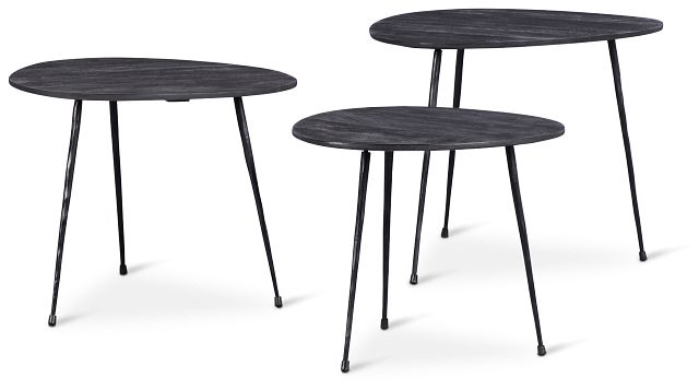 Reef Black Set Of 3 Nesting Tables