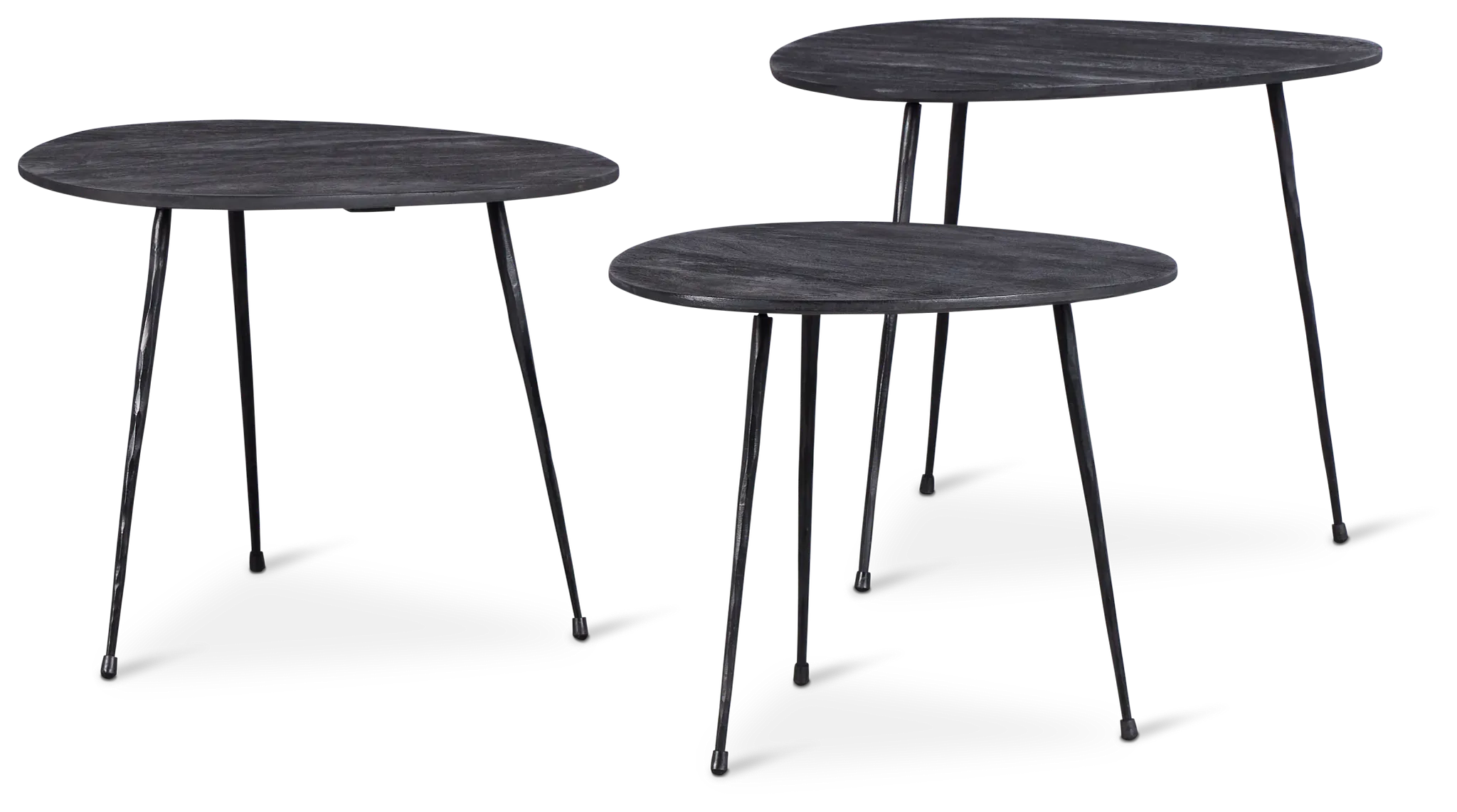 Reef Black Set Of 3 Nesting Tables