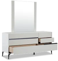 Oslo White Dresser & Mirror