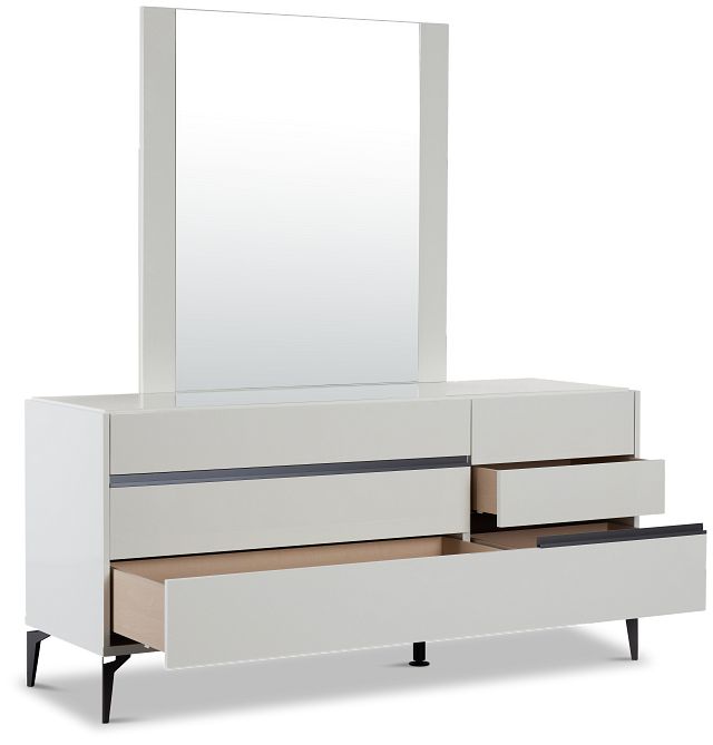 Oslo White Dresser & Mirror