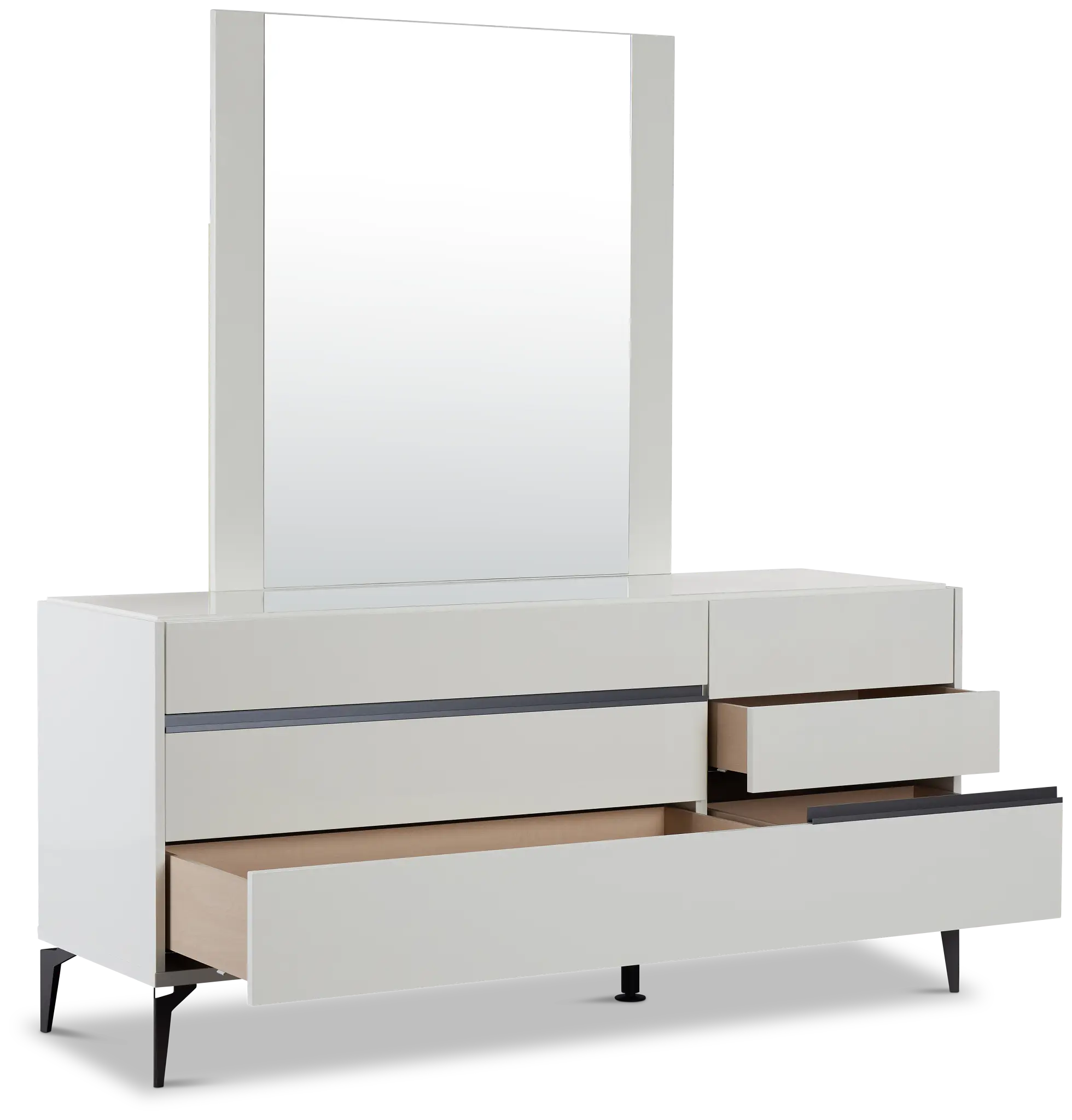 Oslo White Dresser & Mirror Oslo White Dresser & Mirror