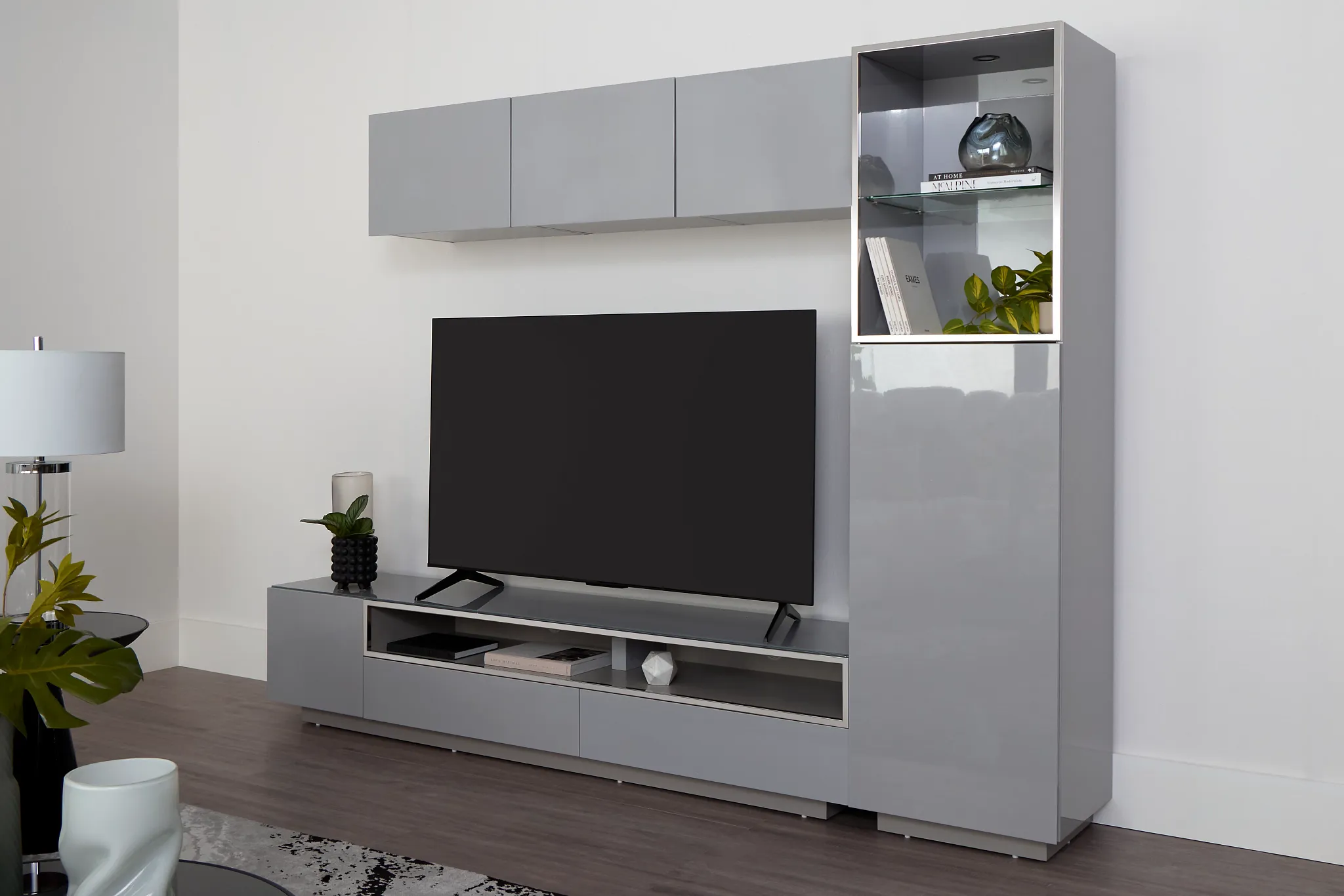 Vancouver Gray 108" 5-piece Right Modular Entertainment Wall